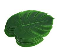 XIASABA Artificial Palm Leaves 12 pcs Monstera Leaf Placemat Tropical Party Decorations Palm Leaves for Palm Sunday Monstera Leaf Table Flag Cutlery Mat Coaster Wall Decoration