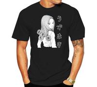 XIASHUN 2020 Fashion Uzumaki Kirie Goshima Black Shirt Uzumaki Junji Ito Japanese Horror Manga Crew Neck Unisex Short Sleeve T-Shirt M