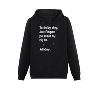 XIASHUN Day Night Train By Day Joe Rogan Podcast By Night All Day Nick Diaz Helvetica Hoody Unisex Ptinted Hoodies Long Sleeve Men's Hooded with Pocket Black XL