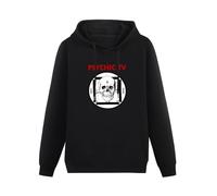 XIASHUN Psychic Tv Force The Hand Of Chance Post Punk Retro Hoody Unisex Long Sleeve Hooded with Pocket Black L