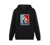 XIASHUN Soap Fight Club Brad Pitt Obama Hope Style Hoody Unisex Long Sleeve Hooded with Pocket Black M