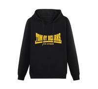 XIASHUN Tommy Hearns The Hitman Boxing Hoody Unisex Ptinted Hoodies Long Sleeve Men's Hooded with Pocket Black XL