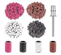 XIATIAN 221Pcs Nail Sanding Bands for Nail Drill, Coarse Fine Sanding Bands 80#120#180#240# Grit Nail Sanding Band with 1Pcs 3/32” Nail Drills Bit for Electric Nails Drill Art Manicure Pedicure