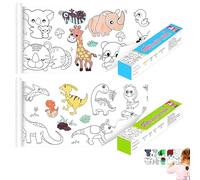 XIATIAN Pack of 2 Drawing Rolls for Children, Painting Paper Roll for Children, 30 x 300 cm Cuttable Drawing Roll, Children, Self-Adhesive Drawing Roll, Ideal for Wall Colouring Set for Gift