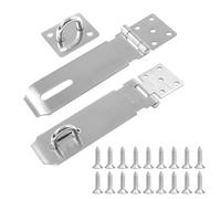 XIATIAN Padlock Hasp 4 Inch 2 Sets Stainless Steel Hasp and Staple Heavy Duty Security Clasp Lock Latch Hasps with Screws for Garage Garden Gate Bedroom Shed Door Lock Window Cabinet (Silver)