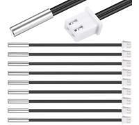 Xiatiaosann 10 Pcs NTC Thermistor Temperature Sensor Probe 39.4Inch XH2.54-2P Plug 3950 B Temp Sensor Probe Digital Temperature Transmitter Extension Cable, for Car Air Conditioner Refrigerator