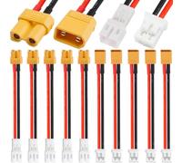 Xiatiaosann 10 Pcs XT30 Plug to JST PH2.0 Connector 22AWG XT30 Male Female to PH2.0 Male Female Converter Adapter, for FPV Car Plane Quadcopter