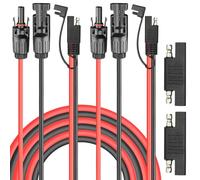 Xiatiaosann 10AWG Solar Panel Cable to SAE Connector, Solar Male & Female Adapter to SAE PV Extension Wire Cord for RV, Solar Panel (2 Pack, 50cm/1.6FT)