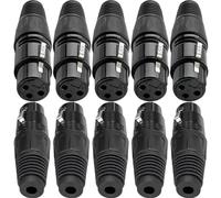 Xiatiaosann 10PCS 3 Pin XLR Solder Connector, Female XLR Mic Plug, Microphone Audio Snake Socket Jack for Speaker Amplifier, High Conductivity and Ultra-low Noise