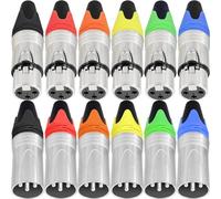 Xiatiaosann 12 PCS 3 Pin XLR Connector, Microphone 6 Male & 6 Female XLR Snake Plug Jack, Mic Audio Solder Socket for High Conductivity and Ultra-low Noise, 6 Colors, Heavy Duty XLR Replacement Plug