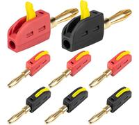 Xiatiaosann 12 Pcs 4mm Banana Plug High Current Solderless Quick Connect 32A Speaker Banana Plug Connector, for Industrial Equipment Testing Power Connections Audio Equipment