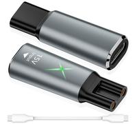 Xiatiaosann 15V Type-C Shaver Charger Adapter Converter for Philips HQ8505 7000 5000 3000 Series OneBlade QP6530 QP6520 QP6510, USB-C Shaver Charger Converter with LED Light (2 Pcs, Grey)