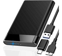 Xiatiaosann 2.5Inch USB3.0 to SATA Hard Drive External Enclosure, 5 Gbps Tool-Free USB 3.0 to Sata III Hard Drive Case for 7mm/9.5mm 2.5 inch HDD SSD Support UASP, for WD, for Seagate (Black)
