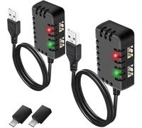 Xiatiaosann 2 Pcs 2S 7.4V USB with dual XH-3P Charger Cable, Type C to USB Converter, for Axial SCX10 RC Car 2S Batteries RC Cars Drone Boat Airplane
