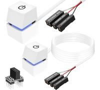 Xiatiaosann 2 Pcs Desktop Computer Power Switch, External Remote Start PC Motherboard Power ON/Off Switch Button with LED Light, for Easy External Remote Start PC Motherboard(White)
