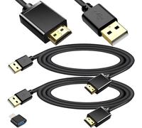 Xiatiaosann 2 Pcs USB to HDMI Charger Cable, USB A to HDMI Male Adapter Cable for Mac iOS for Windows 12/11/10/Vista/XP, HDTV, Satellite Box, Blu-Ray Player