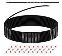 Xiatiaosann 22AWG 2 x 0.3 mm² Electrical Wire (10m/33ft) 22 Gauge 300V PVC 2 Conductor Stranded Tinned Copper Electrical Wire for Auto Lamps/LED Strip/Battery, with 10 Pcs Heat Shrink Tube