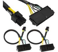 Xiatiaosann 24-Pin to 6-Pin ATX PSU Power Supply Adapter Cable, 24P Female Plug to 6P Male Power Adapter Cord for Dell Motherboard with 6 Pin Port (2 Pack, 34cm/13.3in)