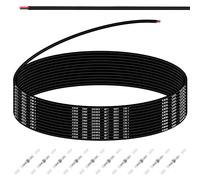 Xiatiaosann 24AWG 2 x 0.2 mm² Electrical Wire 24 Gauge 300V PVC 2 Conductor Stranded Tinned Copper Electrical Wire 10m Flexible Cable for Auto, LED Strip with 10 Pcs Heat Shrink Tube