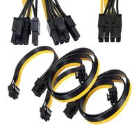 Xiatiaosann 2Pcs PCI-e 8 Pin Male to Dual 2X 8 Pin (6+2) Male PCI Express Power Adapter Cable for EVGA Modual Power Supply 25 inch+9 inch (NOT Compatible with Seasonic Sentey and Corsair Power Supply)