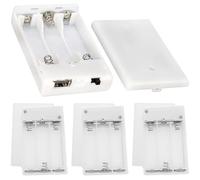 Xiatiaosann 3 AA Battery Holder USB Female Socket, 3 Slots AA Black Battery Storage Cases with Cover ON/Off Switch and USB Female Plug (4 Pack)