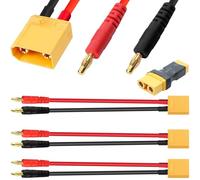 Xiatiaosann 3 Pcs XT90 to 4mm Banana Plug Cable 12AWG XT90 Male to Banana 4.0 RC Battery Charging Adapter Connector, for RC Helicopter FPV Quadcopter
