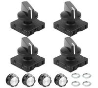 Xiatiaosann 4 Pcs Rotary Switch 13A-125V/10A-250V 4-Position 3-Speed Universal Selector Latching Switches for Electrical Projects, Heater, with Knob Cap