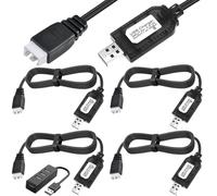 Xiatiaosann 4 Pcs USB to XH-3P 7.4V Charger Cable, 3.7V 2S USB Charger with XH3P Connector Plug for Lipo Battery RC Boat Car Drones Quadcopter