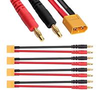 Xiatiaosann 4 PCS XT60 Connector Plug to 4mm Banana Plug, RC Battery Balance Charger Cable Adapter Connectors for RC Helicopter Quadcopter XT60 Lipo Battery Plug Charge