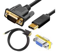 Xiatiaosann 4FT USB C to VGA Cable, 4K@30Hz, Gold-Plated, Compatible with Laptop, Tablet, Smartphone, Monitor, Projector