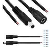 Xiatiaosann 4Pcs DC Power Pigtail Cable 5.5 x 2.5 16 AWG Barrel Male Female Plug DC5525 30cm Power Wire Connector wire Open End, for CCTV Security Camera DVR Guitar Pedal Solar Battery Bank