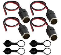 Xiatiaosann 4PCS Female Cigarette Lighter Car Cigar Cigarette Lighter Socket Plug Car Charger Replacement Adapter Power Supply Cord for Car Tire Inflator Air Pump