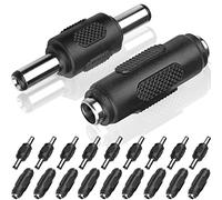 Xiatiaosann 5.5x2.1mm DC Power Connector Adapter 20 PCS, Male to Male Coupler Plug, 12V Female to Female Jack Socket for CCTV Security Camera Led Strip, 10 x Male / 10 x Female