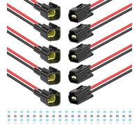 Xiatiaosann 5 Pairs 2 Pin Female/Male Wire Connectors, DC12V Jack Waterproof Plug Electrical Cable Socket Terminals, for Car Motorcycle Automotive Boat LED Strip Bulb, with Heat Shrink Connector