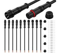 Xiatiaosann 5 Pairs Waterproof 3 Pin LED Connector Cable Set - Male & Female Plug (Small Size) with 0.2 mm² 24AWG Wire, IP67 20cm Extension Cable for Car, Truck, Boat, Indoor/Outdoor LED Strip Lights