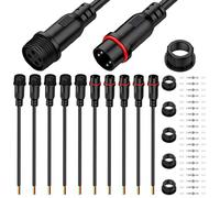 Xiatiaosann 5 Pairs Waterproof 4 Pin LED Connector Cable Set - Male & Female Plug with 0.2 mm² 24AWG Wire, IP67 20cm Extension Cable for Car, Truck, Boat, Indoor/Outdoor LED Strip Lights