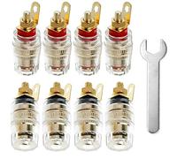 Xiatiaosann 8PCS 4mm Banana Plug Socket Binding Post Speaker Terminal Amplifier Connector Jack for Arduino, with 1 PCS Wrench