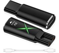 Xiatiaosann 8V Type-C Shaver Charger Adapter Converter for Philips 7000 5000 3000 Series One Blade QP2530 Q2630 HQ850 HQ6070, USB-C Shaver Charger Converter with LED Light (2 Pcs, Black)