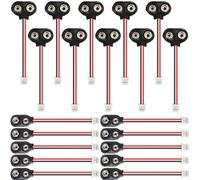 Xiatiaosann 9v Battery Connector to PH2.0 Cable, I-Type & T-Type 9 Volt Battery Clip with 2-Pin PH2.0 Connector Cord for LED Strip (20 Pack)
