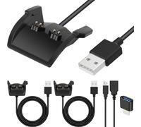 Xiatiaosann Charger Compatible with Garmin Vivosmart HR/HR+/HR Plus/Approach X40, Smart Watch USB Charging Cable Tracker Replacement, Charging Clip Cradle Cord, with USB C to USB Adapter, 2 Pcs