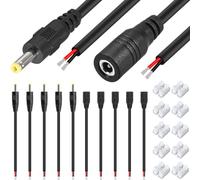 Xiatiaosann DC 4.0mm x1.7mm Power Pigtail Cable, DC Male Plug Female Jack Extension Cord for DIY DC Connector, for Security Camera Trail Camera LED Lamp, Replacement DC Power Cord, 10 Pcs