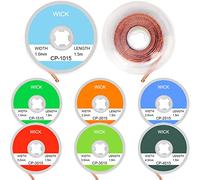 Xiatiaosann Desoldering Solder Wick Braid Wire Electrical Braided Desoldering Wicks Soldering Tin Remover Wire Solder Remover Tool 7 Pcs, for PCB Circuit Board Soldering, 1.5 meter Length