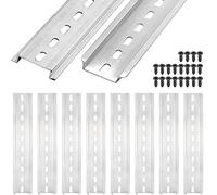 Xiatiaosann Din Rail 35mm Slotted Aluminum, 8 PCS Clamp DIN Rails, with Mounting screws, 8 Inches 20 CM Long, 35mm Wide, 7.5mm High for Terminal Block Relay