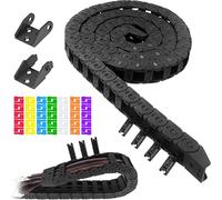 Xiatiaosann Drag Chain Cable Towline 3D Printer 10X20mm R18 Plastic Flexible Drag Chain Wire Carrier Open Type for 3D Printer and CNC Router Mill Machines with 1 Pair Connectors, 1 M