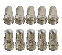 Xiatiaosann F Type Connector to RCA Coax TV Aerial Adapter for Atari 2600/7800, for Sega, for Coleco, for Commodore Game System, RF Video TV Coaxial F Plug to RCA Female, 10 Pcs
