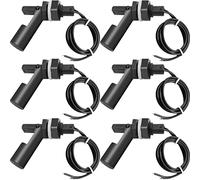 Xiatiaosann Float Switch, Water Liquid Level Sensor Side Mount Horizontal Water Pump Controller Float Switch for Aquariums Fish Tank Hydroponics Pool, M12, Black, 6 Pcs