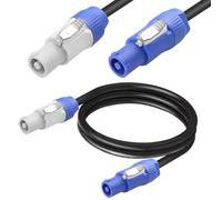 Xiatiaosann for Powercon Power Cable 3 PIN for Powercon Power Extension Cable Male to Male, Blue in to Gray Out Power Connector with 3x 2.5 mm², for LED Screen Beam Moving Head Light Speaker