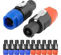 Xiatiaosann for Speakon Connector NL4FC Speaker Audio Cable Adapter, 4 Pole Male Plug DIY Wire Screw Twist Lock Head for Neutrik for Speakon NL4FC NL4FX NLT4X NL2FC Amplifier, 12 Pcs