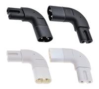 Xiatiaosann IEC320 C7 to C8 Right Angle AC Adapter, 90 Degree C7 Female To C8 Male 2-Pin Figure 8 AC Power Plug Converter, Black & white (4 Pack)