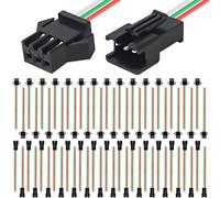 Xiatiaosann JST SM 3 Pin Connectors for WS2812B WS2812 WS2811, 22AWG LED Male/Female Connector Adapter Open Wire (60 Pcs)